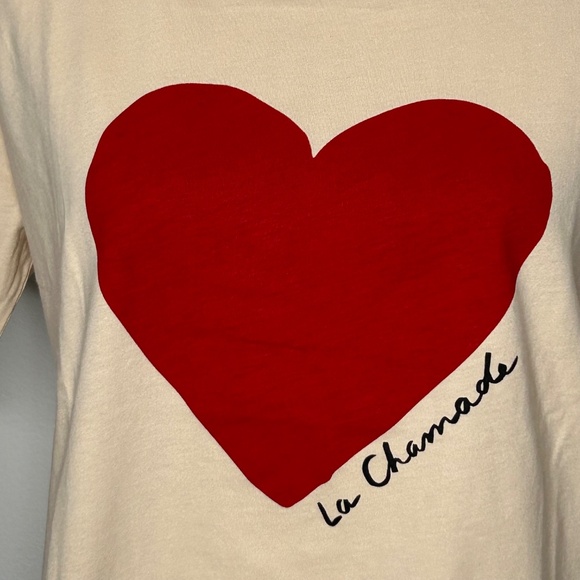 Sezane LA CHAMADE T-SHIRT Heart Medium Quiet Luxury Paris L NWT - Picture 6 of 12